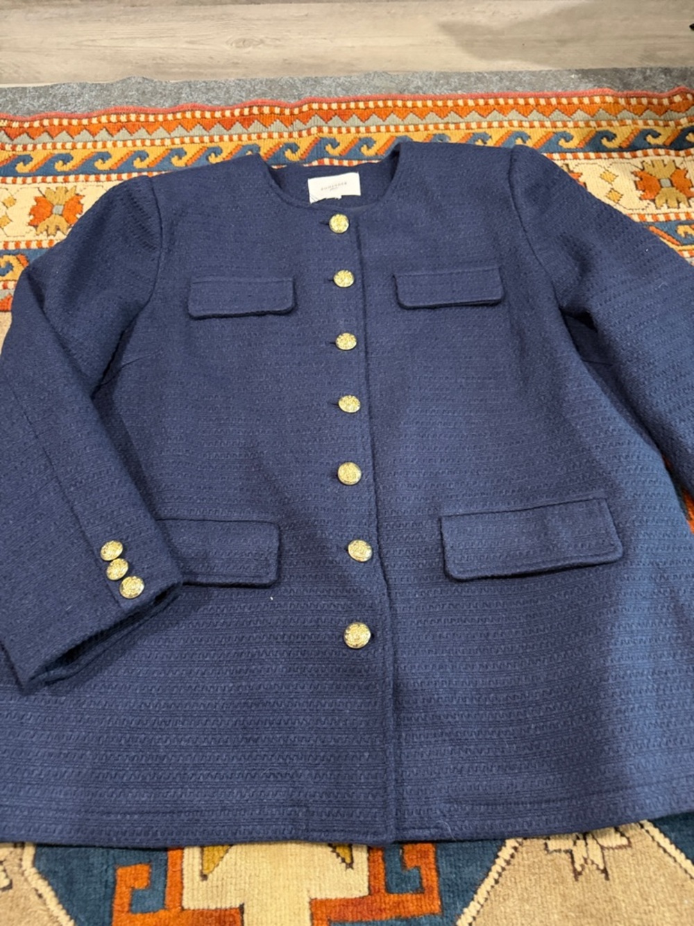 Pomander Place Navy Jacket with Gold Buttons
